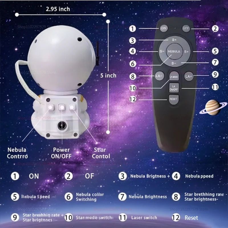 Starlight Buddy – Astronaut Galaxy Projector Night Light | Starry Sky Lamp