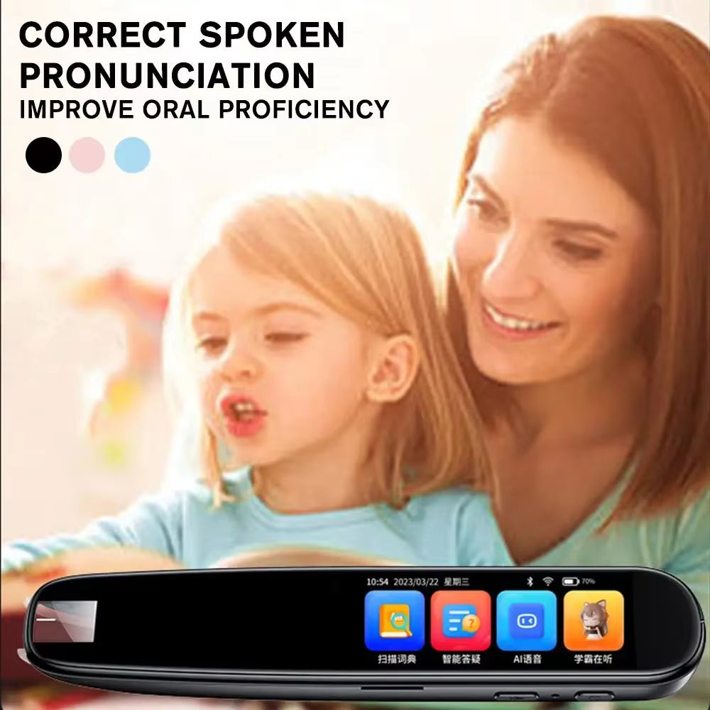 Advanced AI Scan Reader: Portable Voice Translation Pen with Wi-Fi for 112 Languages, Designed for Dyslexia and Autism Assistance