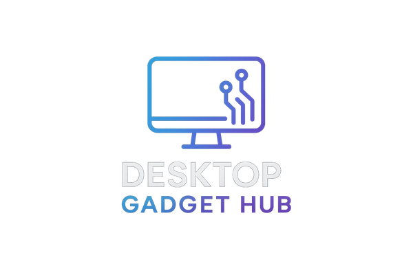 Generate a logo for a store named "Desktop Gadget Hub." The stores theme is aesthetic pc accessories 